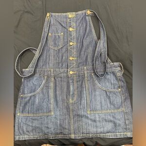 Old Navy Denim Jumpsuit with Yellow Stitching